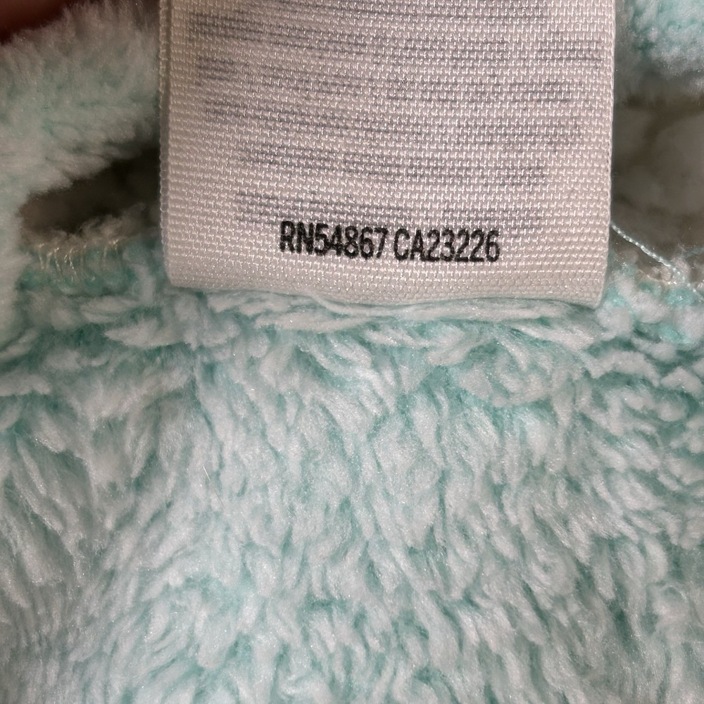 Victorias Secret PINK Plush Fleece Robe ML Mint Green Sherpa Hood Fluffy Belted - Picture 12 of 14